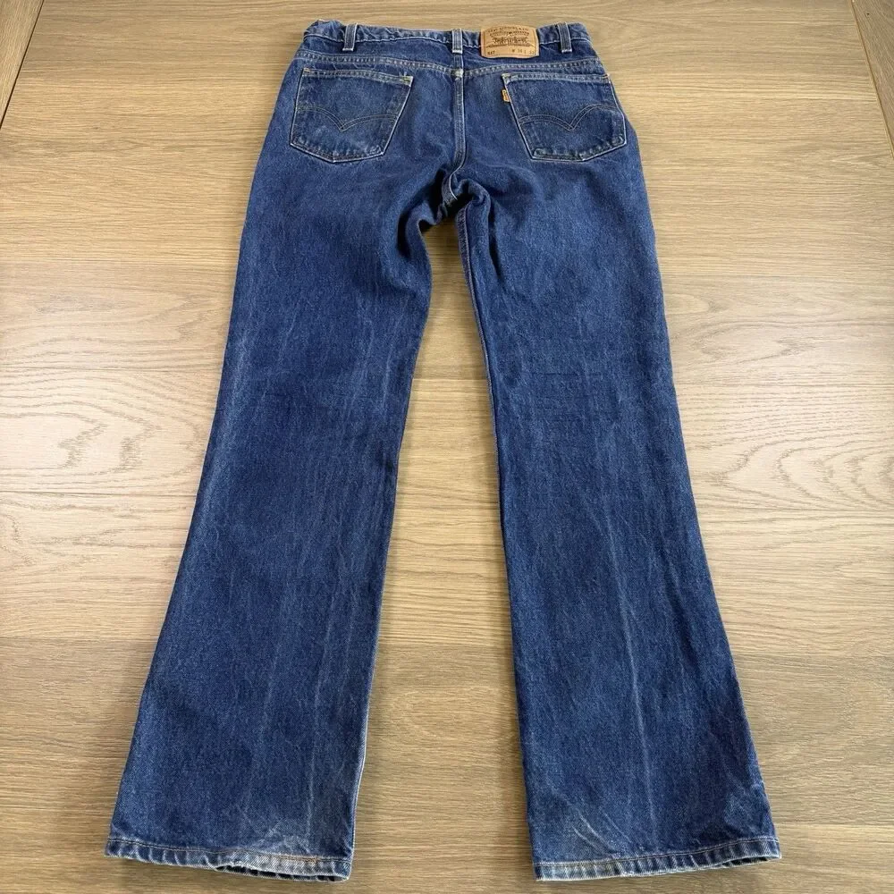 Vintage Levis 517 Jeans Men 34x33 (fits 32x32) 1996 Orange Tab Blue Cotton USA